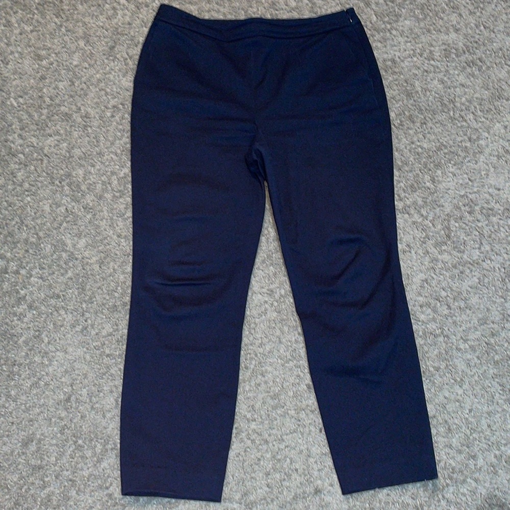 Boden Bi-Stretch navy blue straight leg side zip trousers